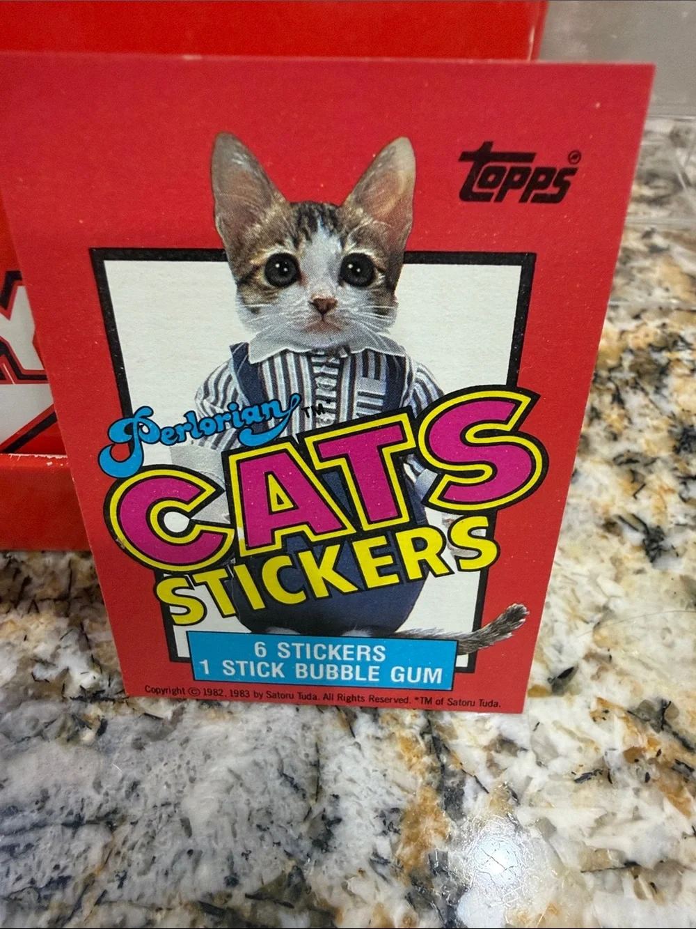 Vintage Topps Perlorian Cat Sticker Trading Cards Complete Set